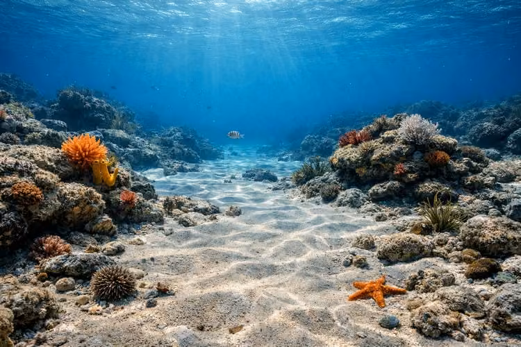 Detailed ocean floor scene